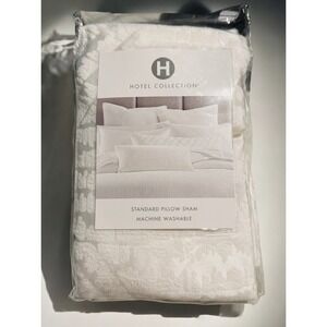 Hotel Collection Standard Pillow Sham White Etched Geo Textured